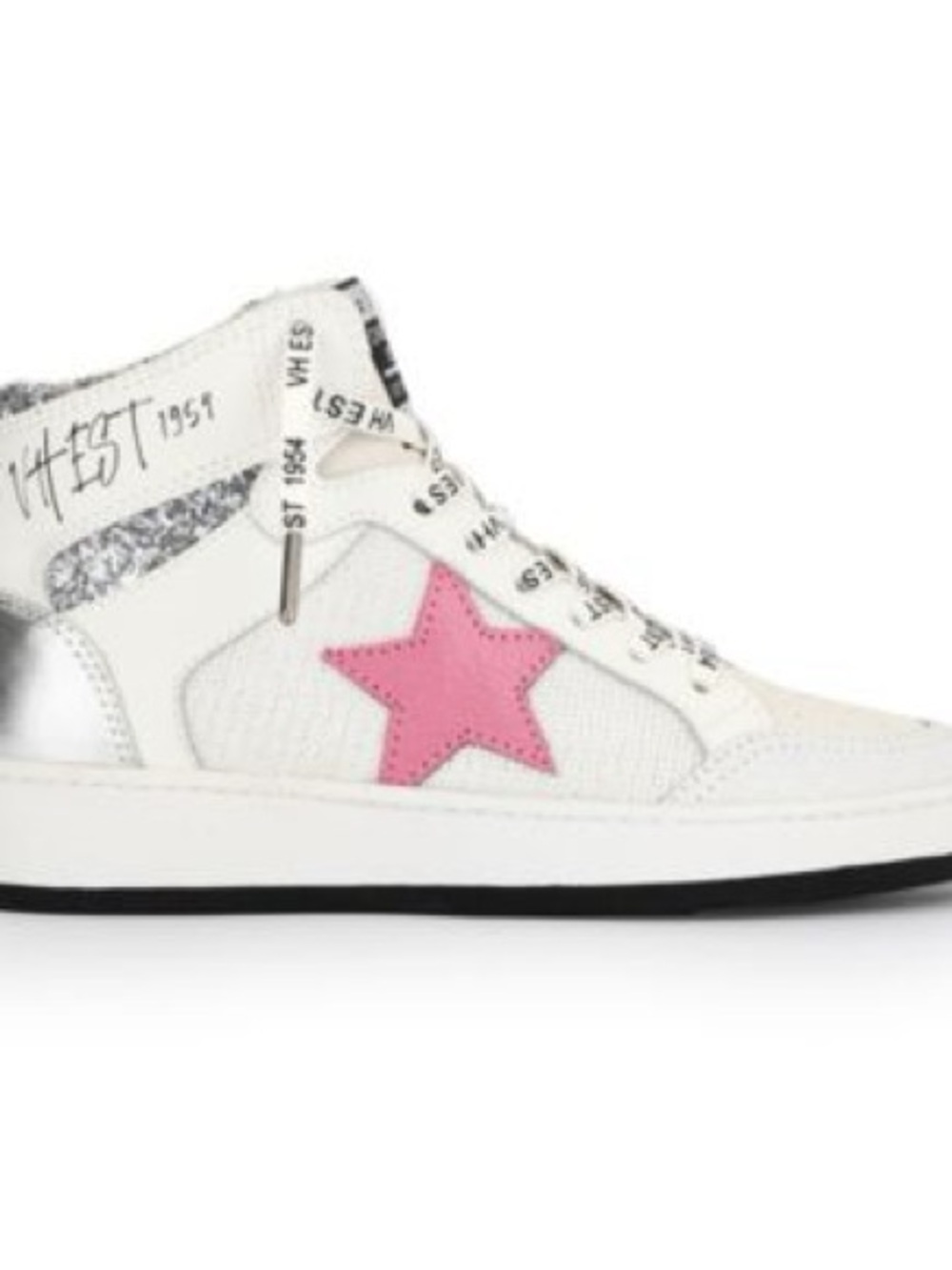 VH White High-Top Sneaker with Pink Star